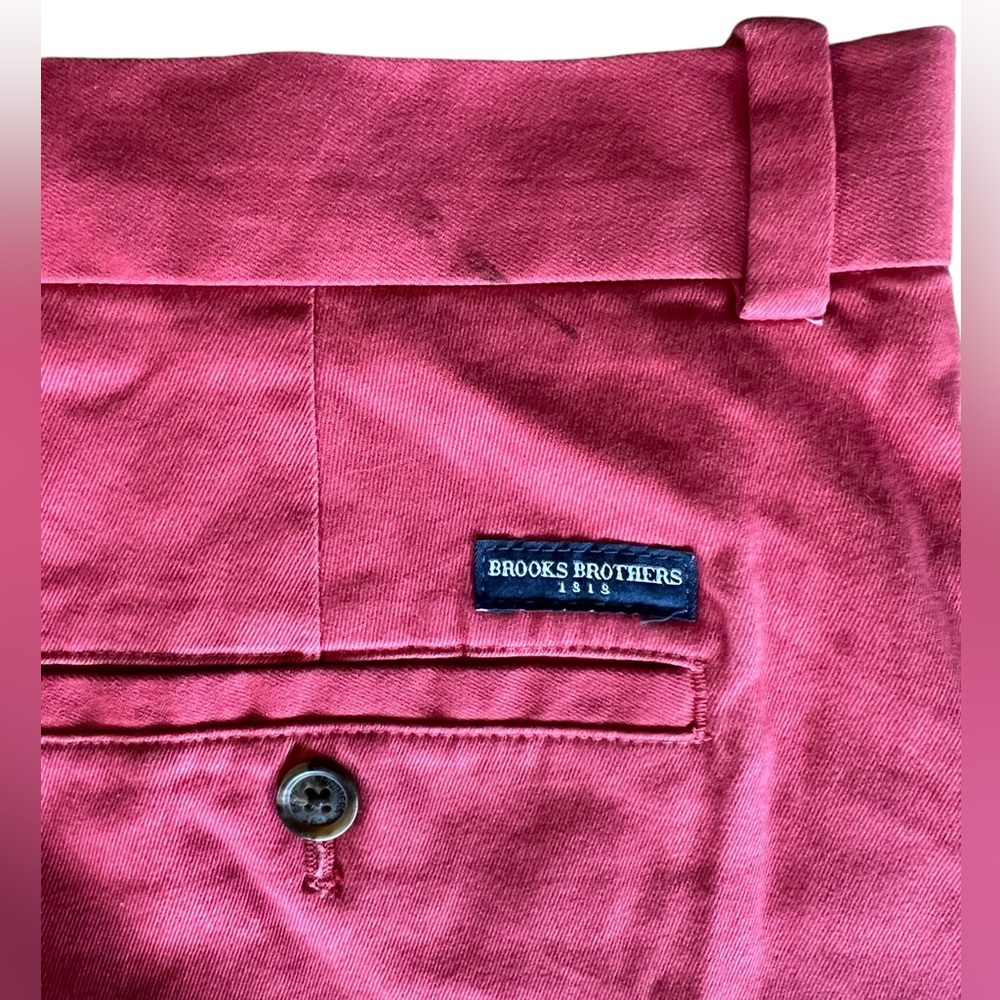 BROOKS BROTHERS Chino Pants 36x30 Coral Red Slacks Trousers “Clark Fit” - Picture 5 of 9